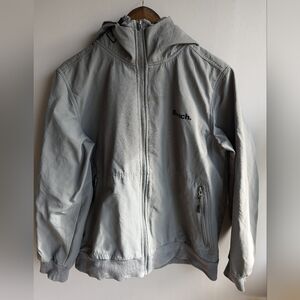 Bench Bombard Jacket Women's Size L Gray Fleece Line Hooded Ribbed hem, collar